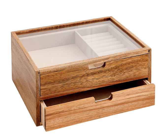 ACACIA Jewellery box brownH 12 x W 26 x D 19.5 cm - best price from Maltashopper.com CS677922