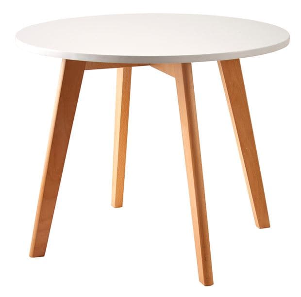 MATHIAS Table for children white, natural H 49 cm - Ø 60 cm
