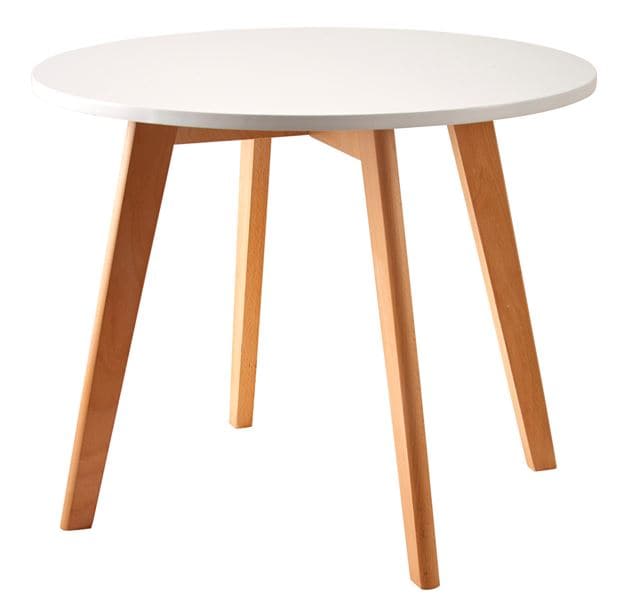 MATHIAS Table for children white, natural H 49 cm - Ø 60 cm - best price from Maltashopper.com CS588798