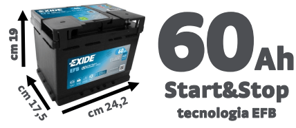 Bricocenter EXIDE EFB 60 AH START/STOP CAR BATTERY 640