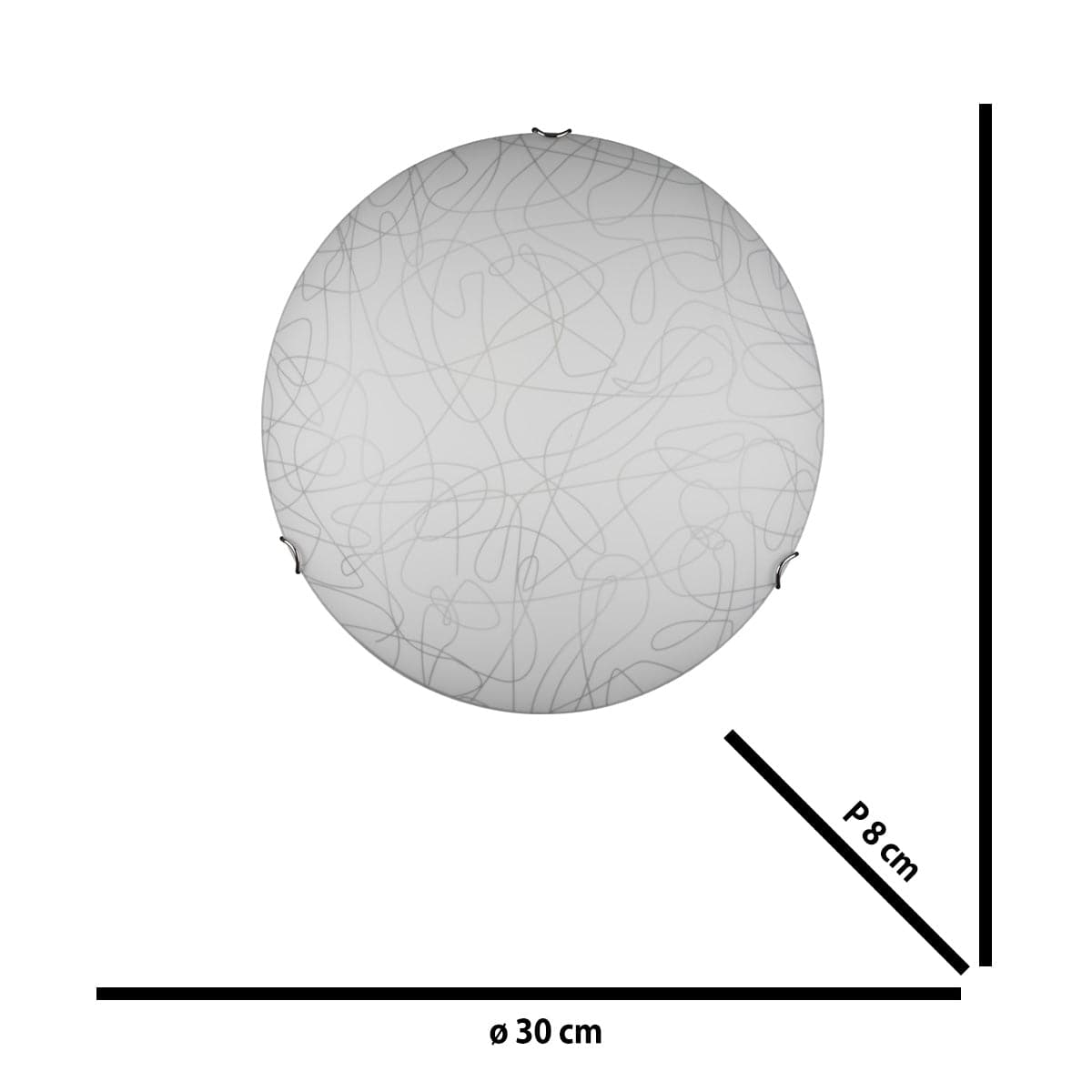 CEILING LAMP ELLA WHITE GLASS D30X8CM E27=42W