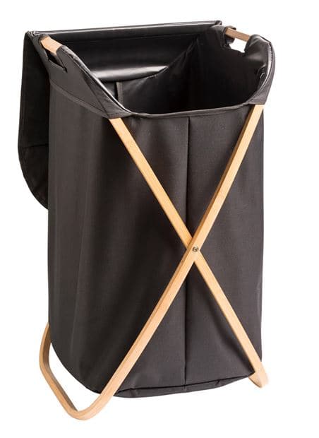 NATURAL BLACK Deluxe black laundry basket H 68 x W 46 x D 40 cm - best price from Maltashopper.com CS616749