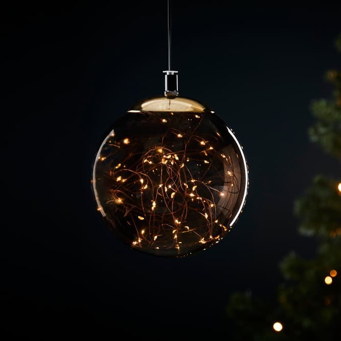 BOLIO Decorative ball with 60 LED lights black, brown, gold - best price from Maltashopper.com CS683431