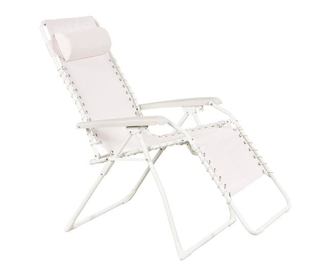 RELAX Deckchair white H 116 x W 65.5 x D 91 cm - best price from Maltashopper.com CS629664