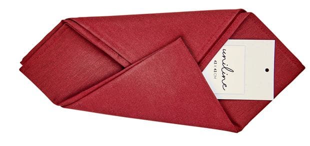 UNILINE Dark red napkin W 43 x L 43 cm - best price from Maltashopper.com CS667534