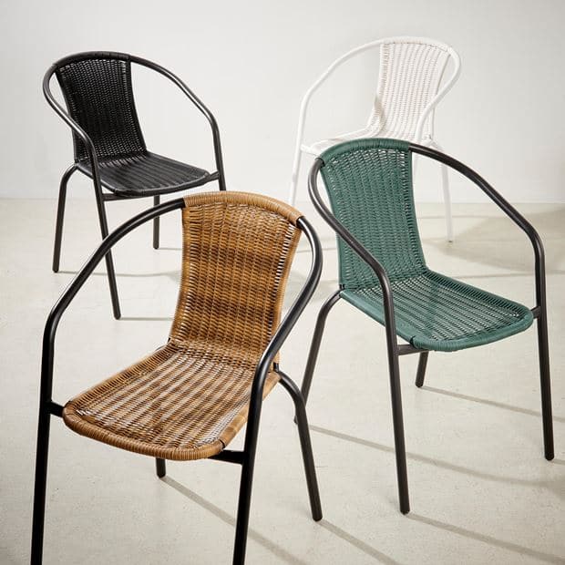 GERONA Black stackable chair H 77 x W 58 x D 53 cm - best price from Maltashopper.com CS652512