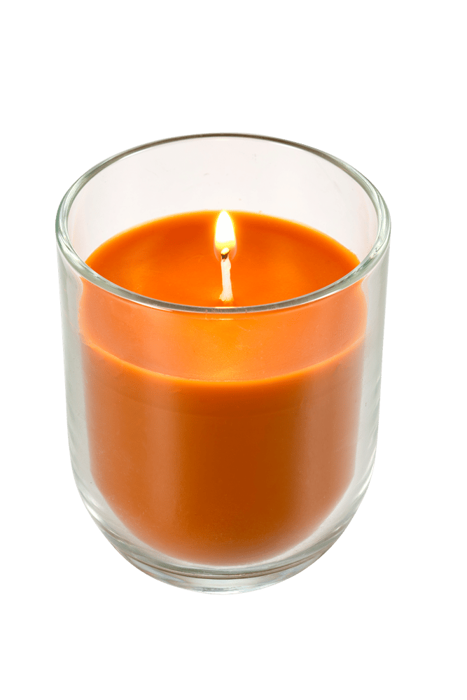 Casa FLAM Candle in jar 3 colors red, orange, green, H 8 cm - Ø 7 cm