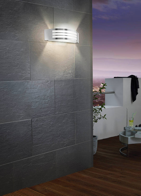 LEIROS GREY ALUMINIUM WALL LIGHT 31X10 CM E27=25W IP44