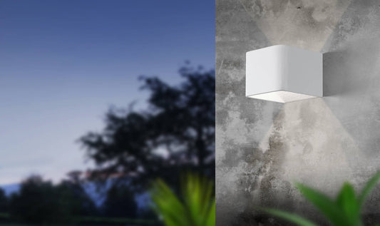Bricocenter DONINNI ALUMINIUM WALL LIGHT WHITE 12X13XH7,5CM LED 6W WARM LIGHT IP55