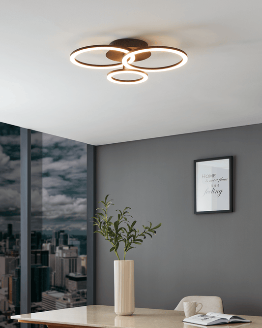 Bricocenter PARRAPOS METAL CEILING LAMP BLACK 54,5X44,5 LED 33W CCT SMART