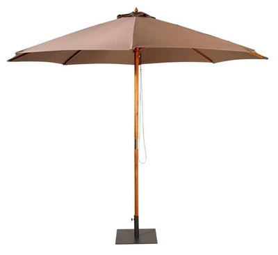 WOOD Umbrella without base taupe H 260 cm - Ø 300 cm - best price from Maltashopper.com CS598696