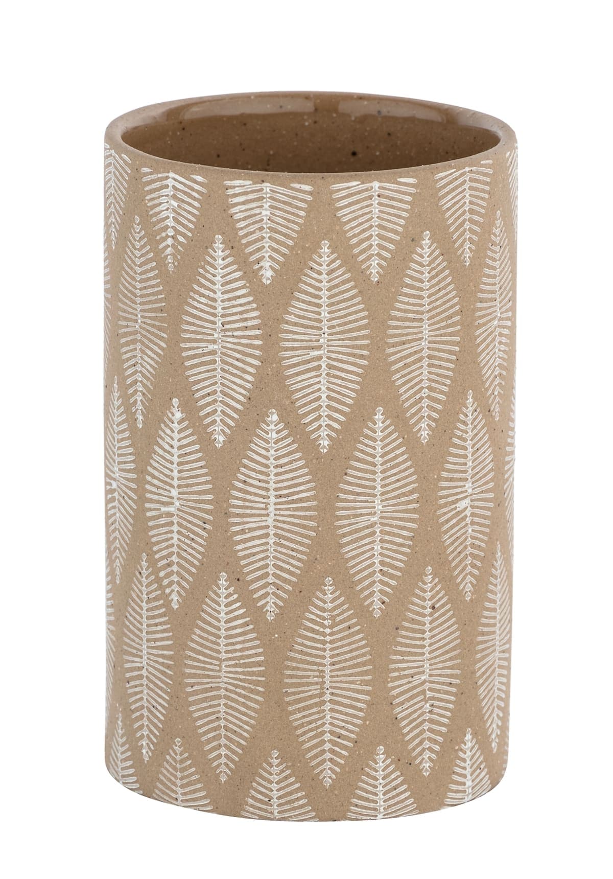 CERAMIC TOOTHBRUSH HOLDER TUPIAN BEIGE - best price from Maltashopper.com BR430007739