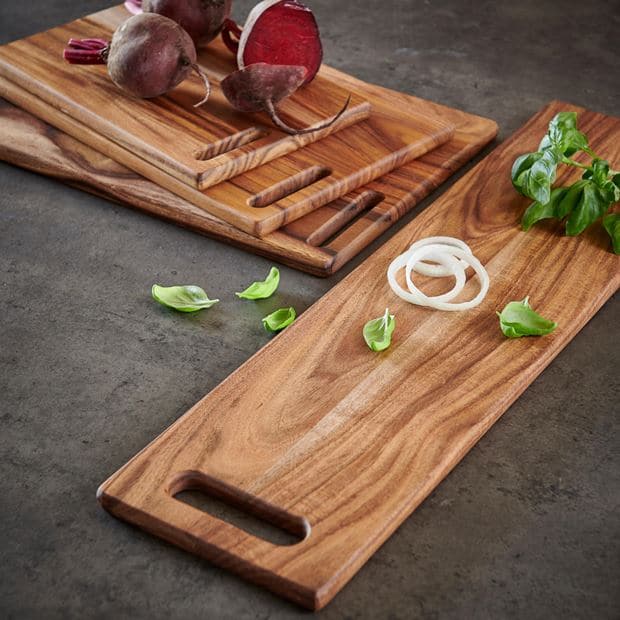 ACACIA LUX Natural cutting board H 1,5 x W 28 x D 18 cm - best price from Maltashopper.com CS646779