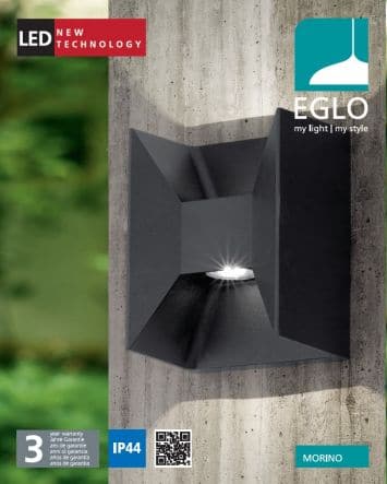 Bricocenter MORINO ALUMINIUM ANTHRACITE WALL LIGHT 14X10.5X18CM LED 2.5W NATURAL LIGHT IP44