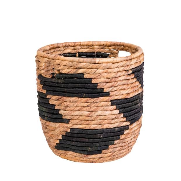 GUATEMALA Black basket, natural H 34 cm - Ø 33 cm - best price from Maltashopper.com CS611128