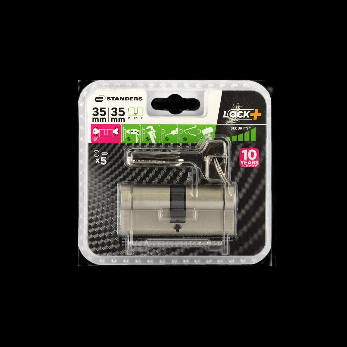 BRASS STANDERS 35+35 MM, SATIN NICKEL FINISH, 5 LONG STEEL KEYS - Premium Lock cylinders from Bricocenter - Just €23.99! Shop now at Maltashopper.com