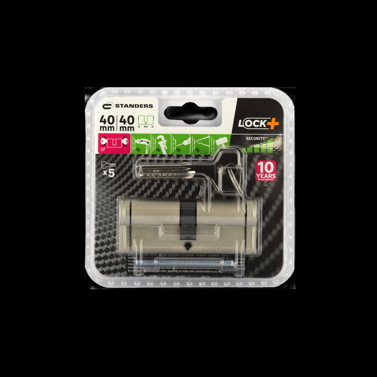 40+40 MM STANDERS BRASS CYLINDER, SATIN NICKEL FINISH, 5 LONG STEEL KEYS - Premium Lock cylinders from Bricocenter - Just €25.99! Shop now at Maltashopper.com