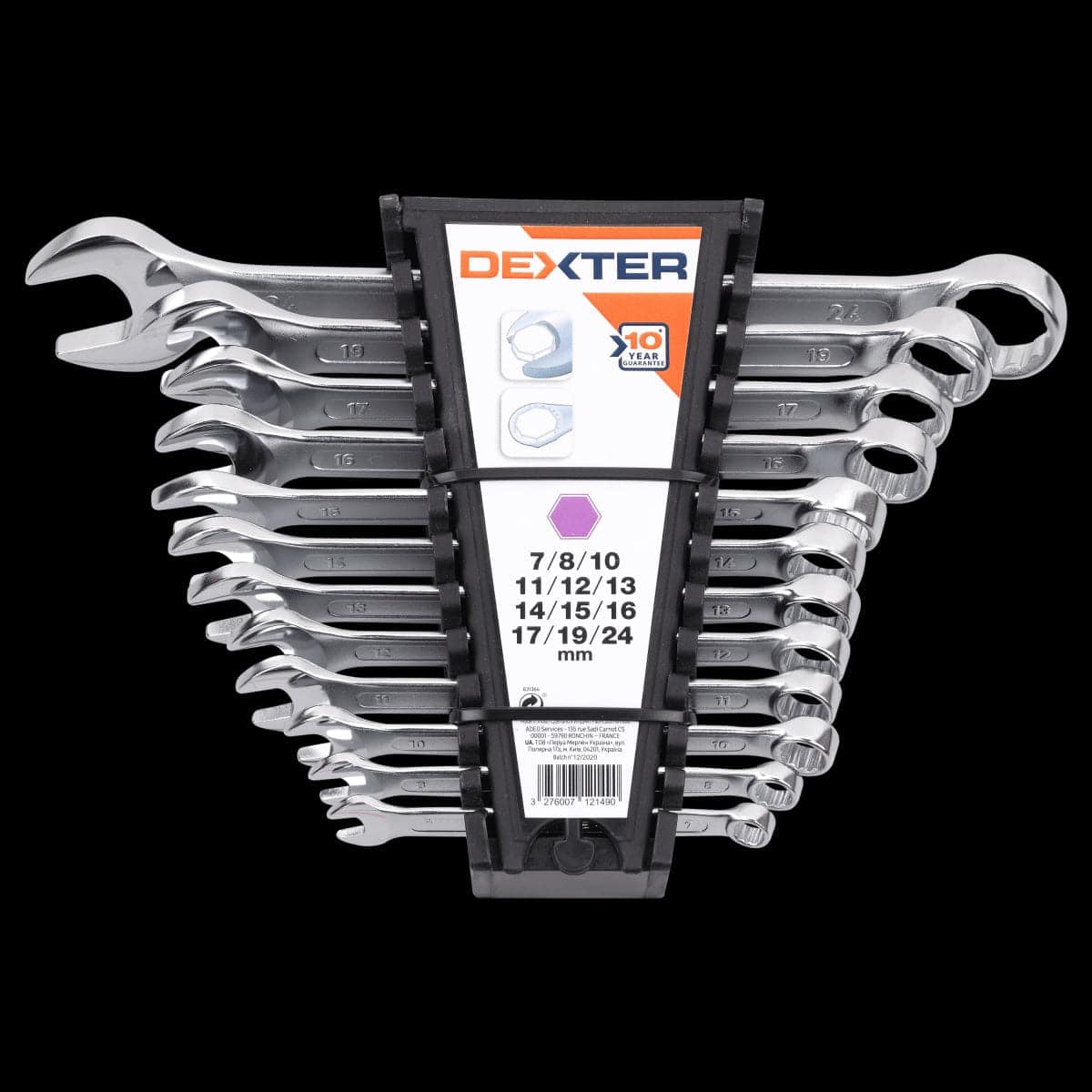 Bricocenter DEXTER COMBINATION SPANNER SET 12 ASSORTED SIZES CHROME VANADIUM