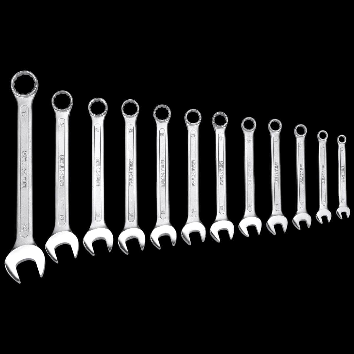 Bricocenter DEXTER COMBINATION SPANNER SET 12 ASSORTED SIZES CHROME VANADIUM