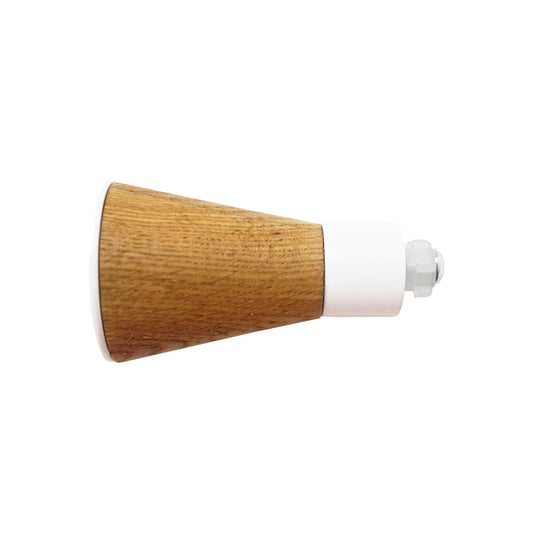 FINIALS ORGANIC CONE WOOD METAL MATT WHITE D20 - best price from Maltashopper.com BR480009357