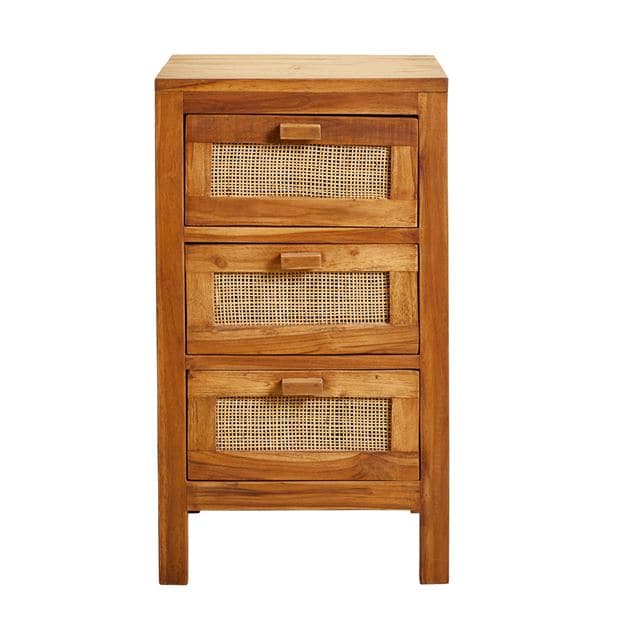 TECK 3-drawer wardrobe natural H 68 x W 33 x D 39 cm - best price from Maltashopper.com CS646513