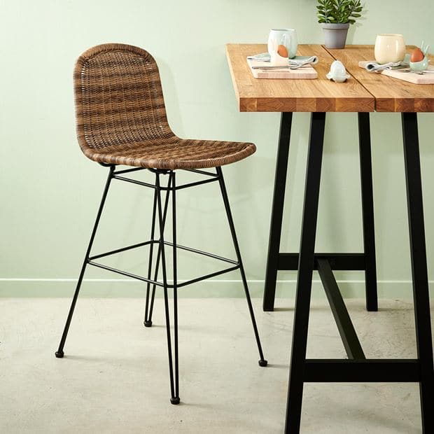 VIENNA Natural bar chair H 106 x W 46 x D 59 cm - best price from Maltashopper.com CS652470