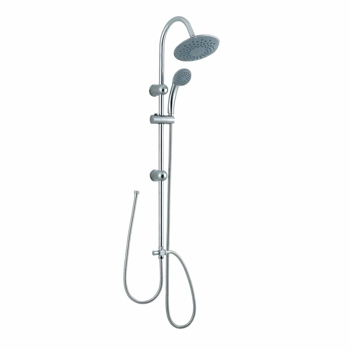 Bricocenter NEREA CHROME SHOWER KIT SHOWER HEAD D 20CM HAND SHOWER + HOSES