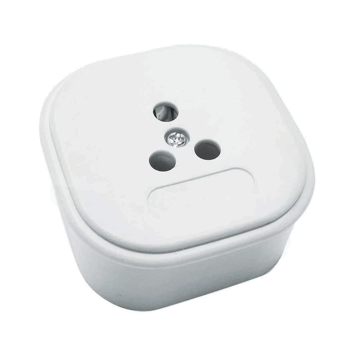 THREE-POLE PROTRUDING SOCKET WHITE EVOLOGY