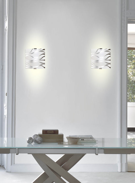 SONNY WALL LIGHT WHITE GLASS AND CHROME 32X7X23CM E27=42W