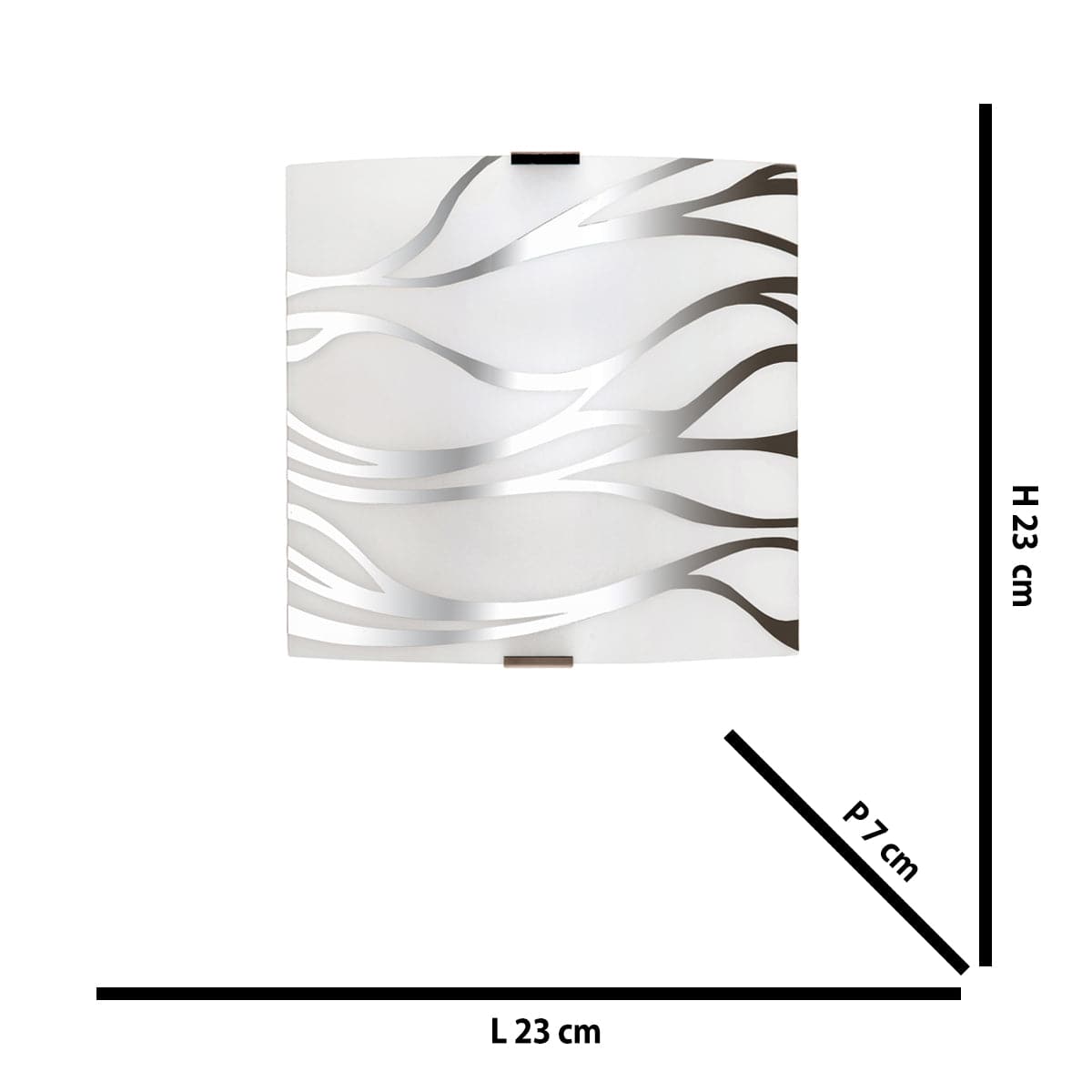 SONNY WALL LIGHT WHITE GLASS AND CHROME 32X7X23CM E27=42W