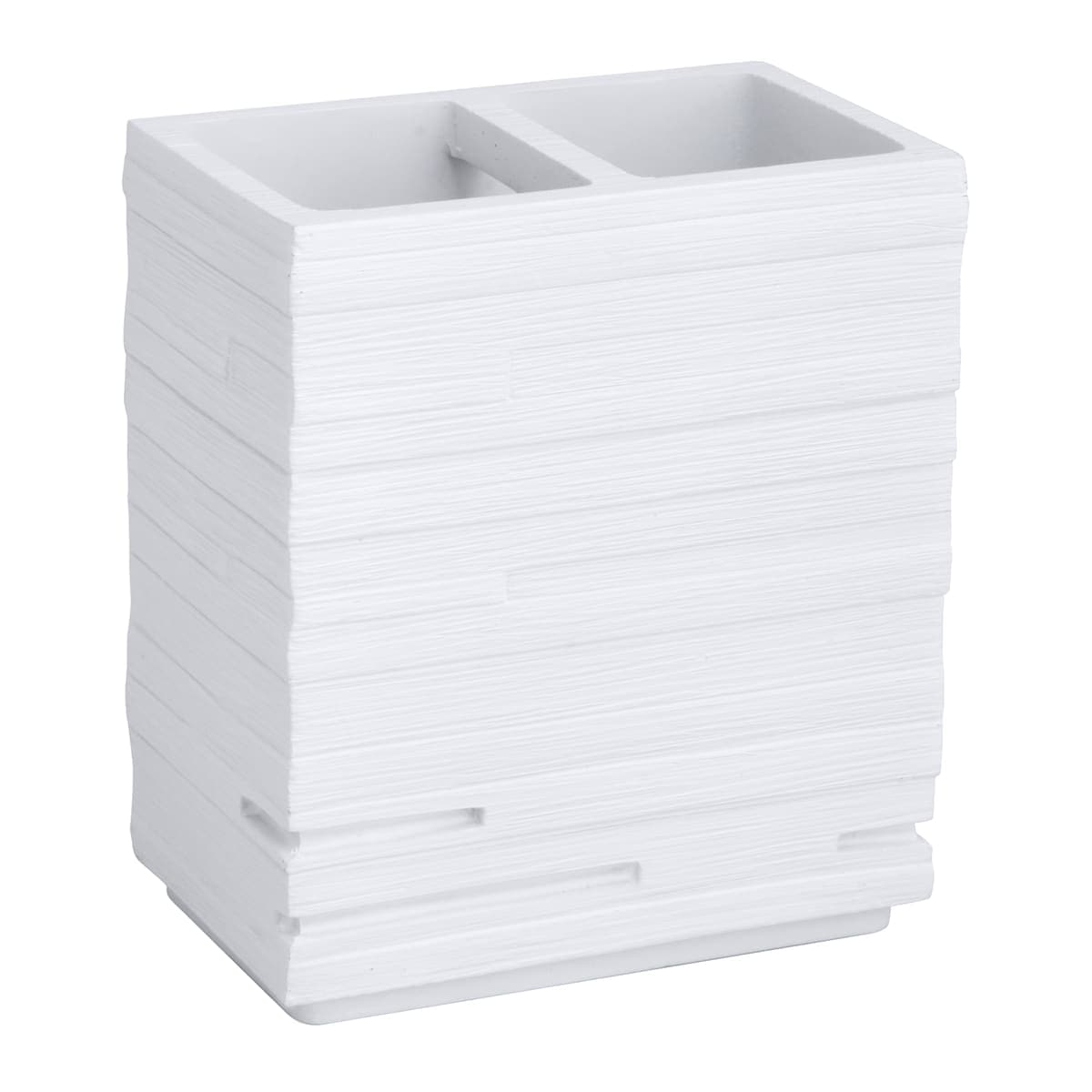 Bricocenter COUNTERTOP TOOTHBRUSH HOLDER QUADROTTO WHITE RESIN