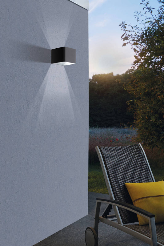 DONINNI GREY ALUMINIUM WALL LIGHT 12X13XH7,5CM LED 6W WARM LIGHT IP55