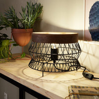 MANAM TABLE LAMP E27=60W WOOD AND METAL - best price from Maltashopper.com BR420003961