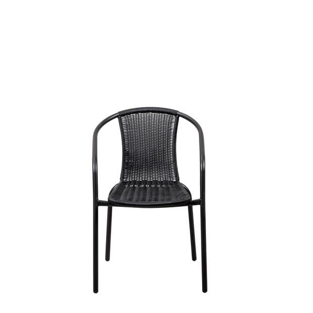 GERONA Black stackable chair H 77 x W 58 x D 53 cm - best price from Maltashopper.com CS652512