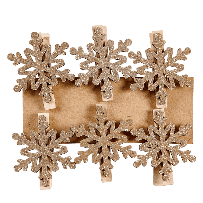 Casa SNOW FLAKE S/6 DECOCLIPS