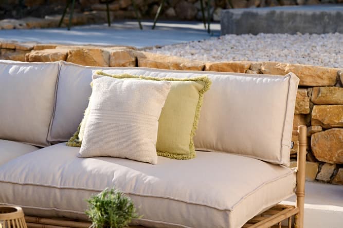 Bamboo-look lounge bench - best price from Maltashopper.com CS678951