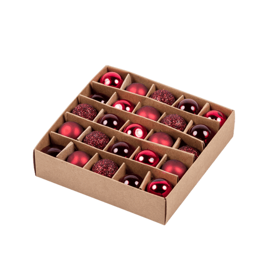 DARK RED Christmas ball set of 25 redØ 2 cm - best price from Maltashopper.com CS657300