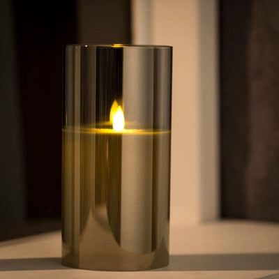 ION Gray led candle H 20 cm - Ø 10 cm - best price from Maltashopper.com CS621782