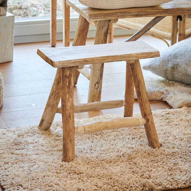 ODILON Natural stool H 36 x W 43 x D 23 cm - best price from Maltashopper.com CS656019