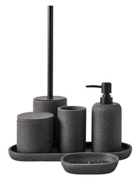 MOON Toilet brush in black, dark gray holder H 39.5 cm - Ø 9.5 cm - best price from Maltashopper.com CS668423