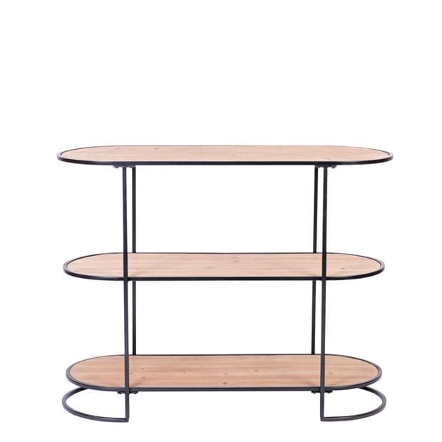 Casa HENDERSON Wall shelf black, natural H 81 x W 105 x D 39.5 cm