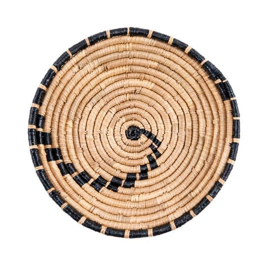 Casa MANDALA Wall decoration black, natural H 8 cm - Ø 45 cm