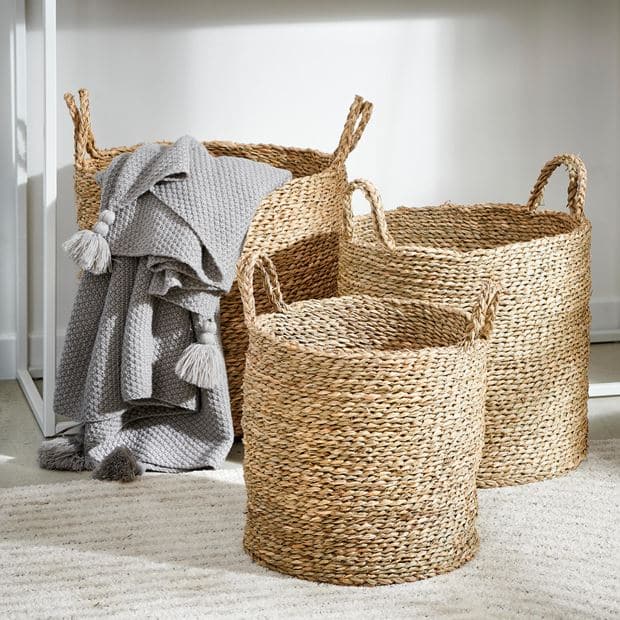 Casa HUSH Natural basket H 34 cm - Ø 35 cm