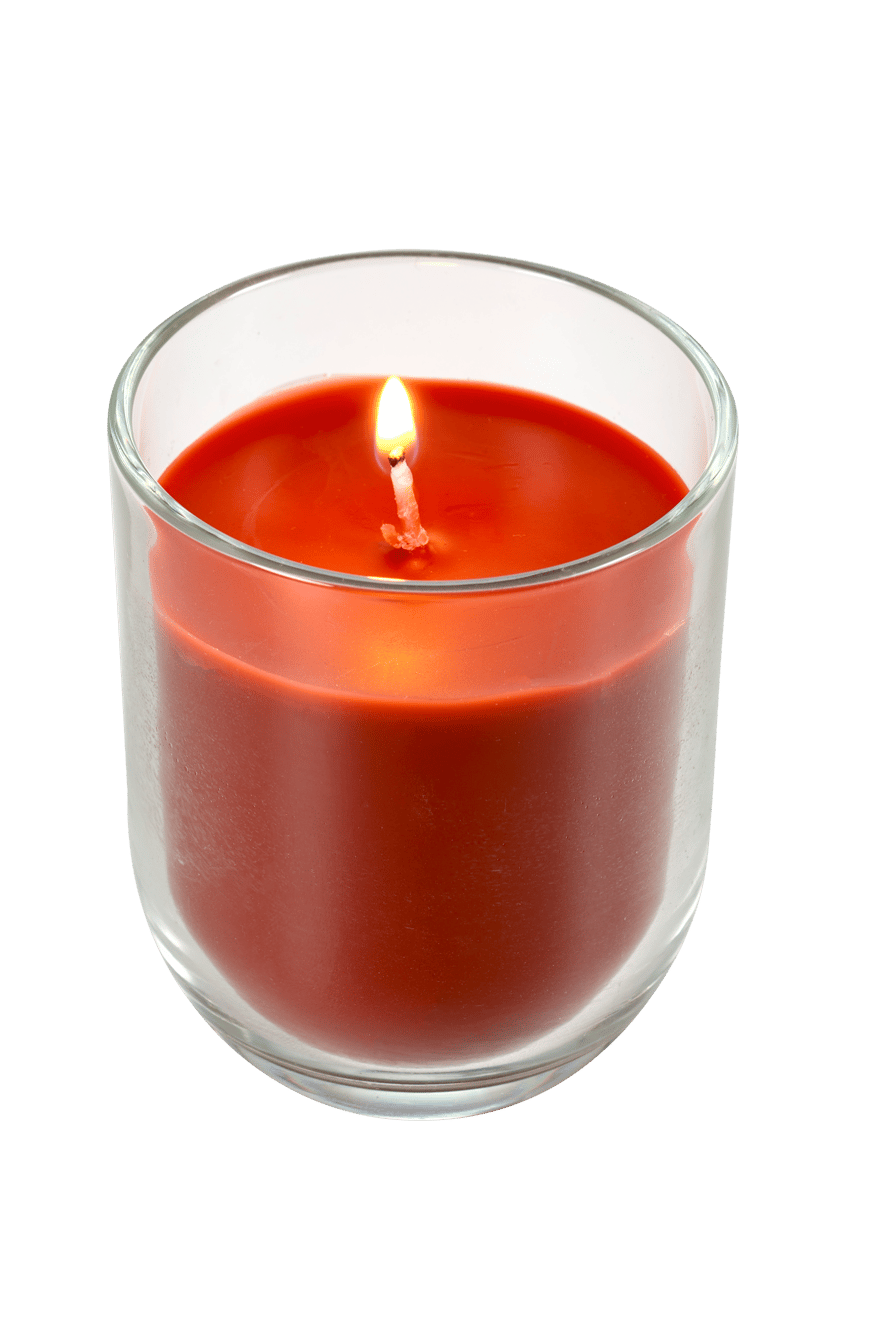 Casa FLAM Candle in jar 3 colors red, orange, green, H 8 cm - Ø 7 cm