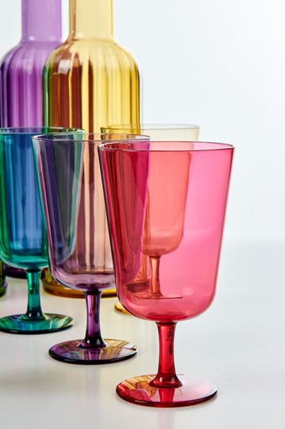 BORA Wine glass 5 various colours H 14.5 cm - Ø 8 cm - best price from Maltashopper.com CS652008