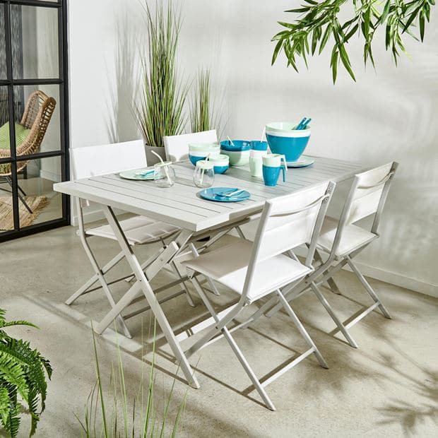 MONACO Gray folding table H 74 x W 146 x D 80 cm - best price from Maltashopper.com CS598465