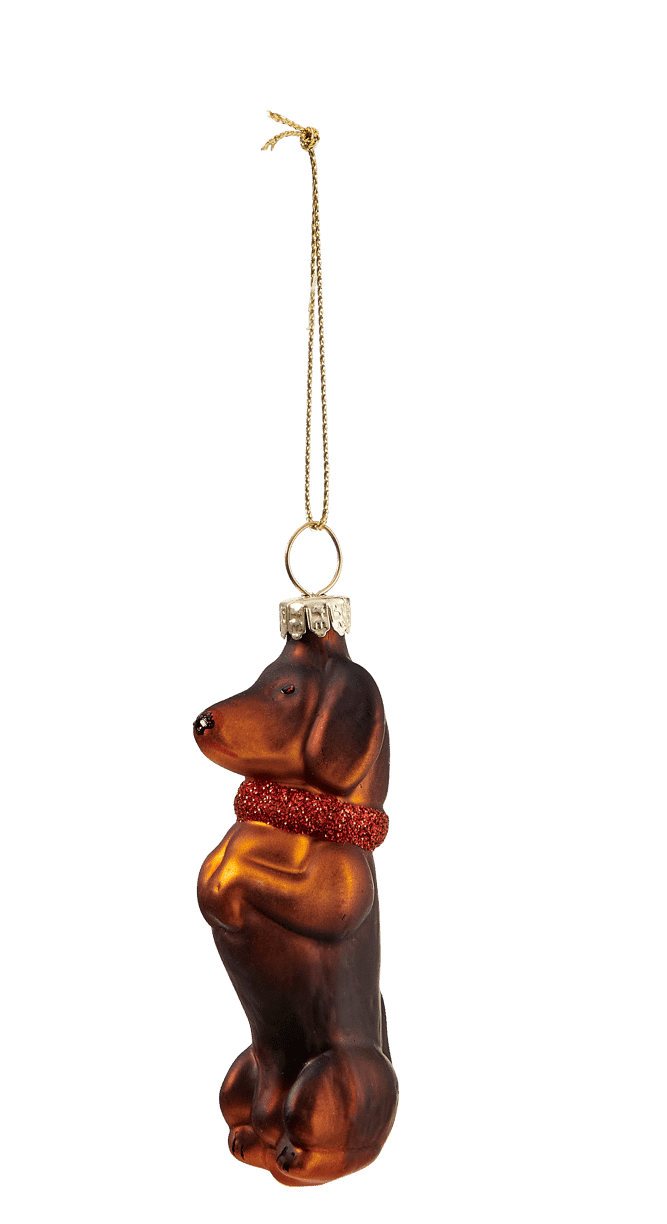 DACHSHUND Brown Christmas ball H 9 x W 3 x L 3 cm - best price from Maltashopper.com CS676361