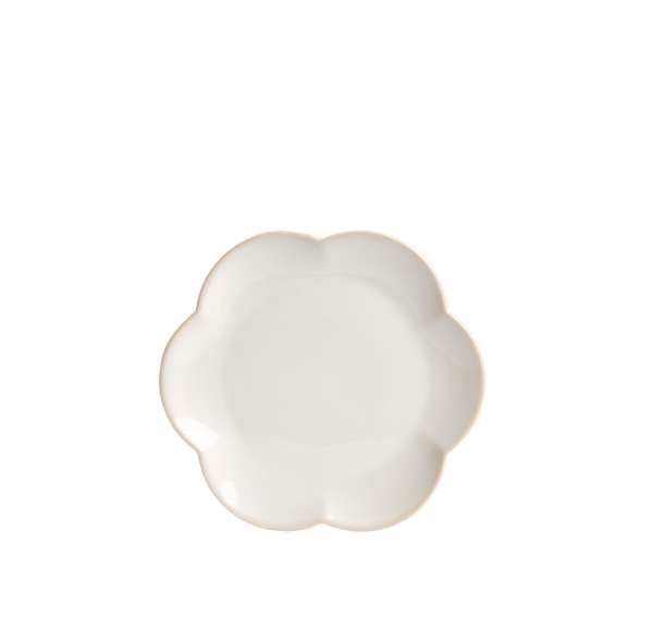 DAHLIA FLOWER White plate - set of 4 , Ø 16 cm