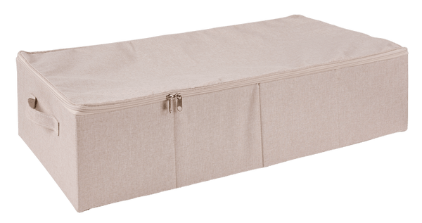 LINOLUX Beige zip storage box, H 18 x W 73 x D 38 cm