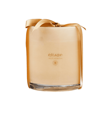 Casa ESCAPE INDIAN INSPIRATION Scented candle in white, beige, multicolored vase, H 10 cm - Ø 8,5 cm
